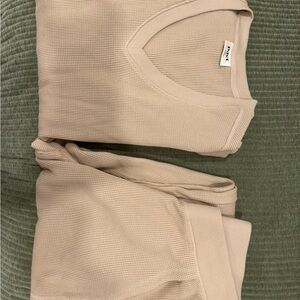 Pact Beige Waffle Knit Set
